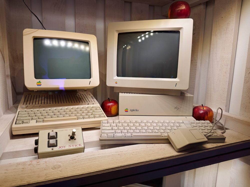Outdated Computers with apples